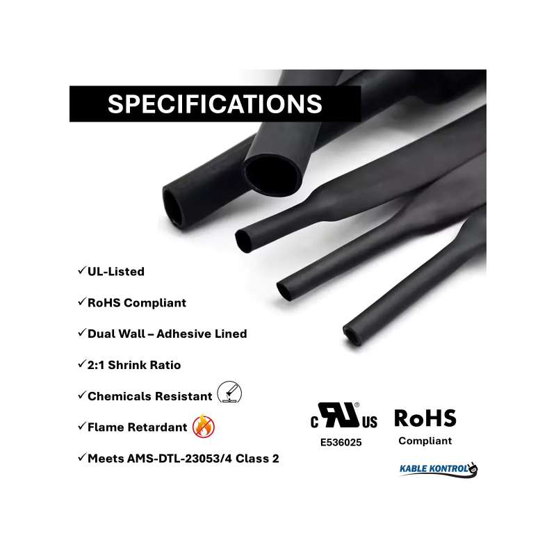 2-1 Adhesive Lined Dual wall Heat Shrink Tubing - 2