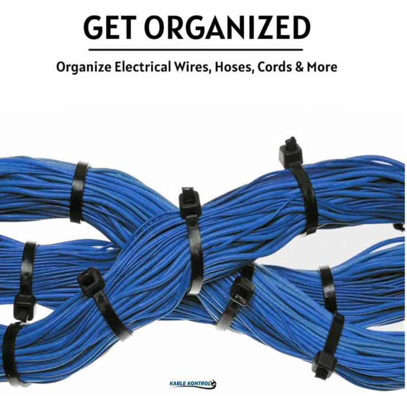 Kable Kontrol Cable Zip Ties 4 Inch - Black  - 18 Lbs - 100 Pcs - CT242 - 5