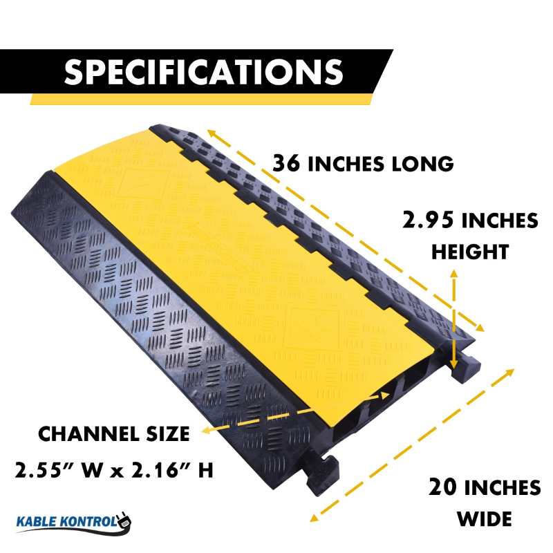 Kable-Kontrol-Cable-Protector-3-Channel-Extra Large-Heavy-Duty-CP9986-3