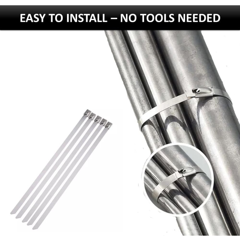 Stainless Steel Metal Cable Zip Ties - 1