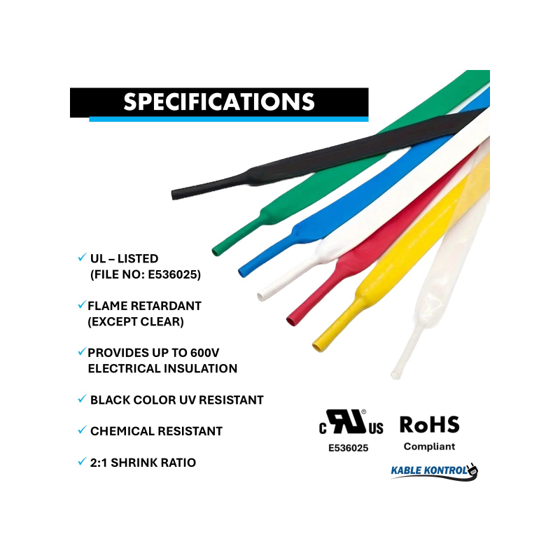 Kable Kontrol Heat Shrink Tubing - 2-1 Polyolefin - 1