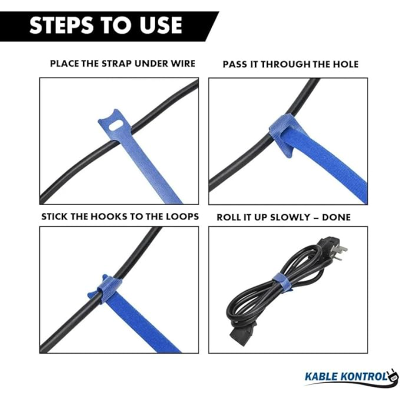 Kable Kontrol™ Hook and Loop Fastener Wraps - 3