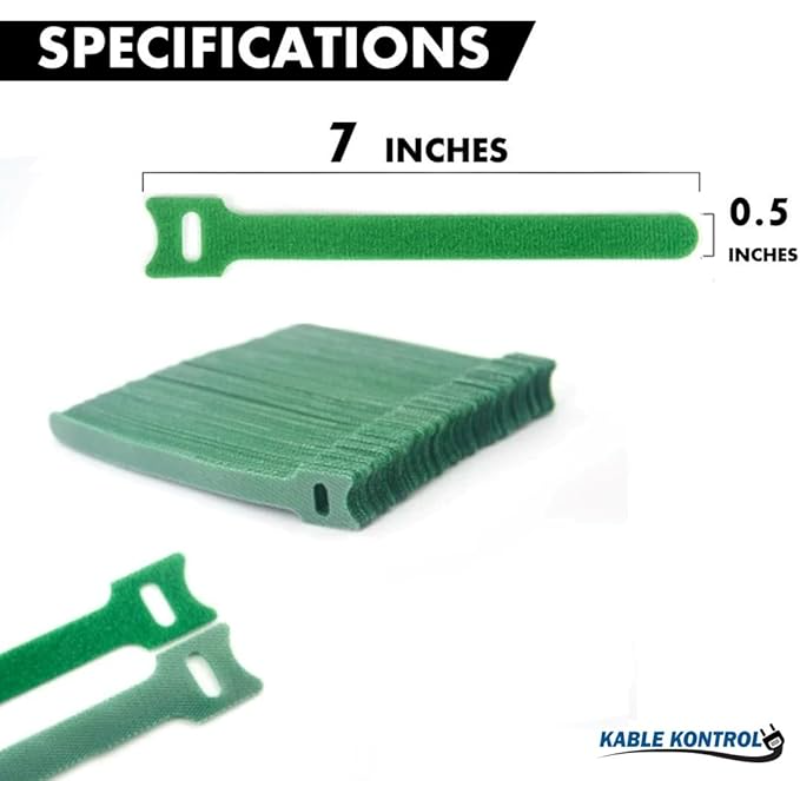 Kable Kontrol™ Hook and Loop Fastener Wraps green 2