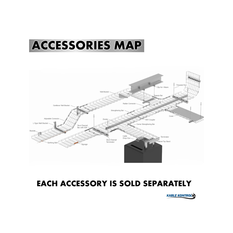 Kable Kontrol Stainless Steel Cable Tray Straight Sections - accessories map