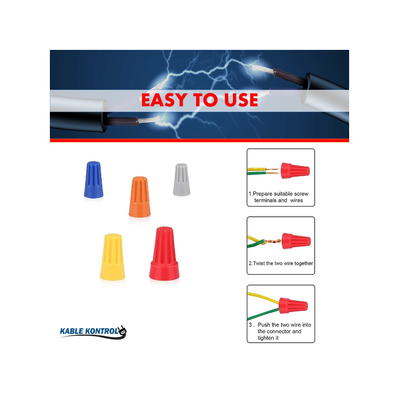 Kable Kontrol Twist on Wire Connector Caps - 3