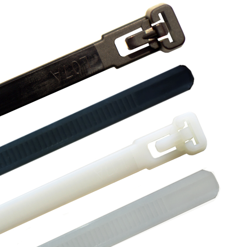 Releasable reusable cable ties